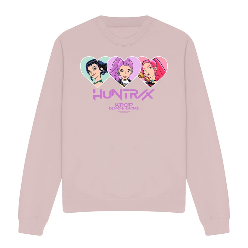 Kpop Demon Hunters Huntrix Hearts Unisex Sweatshirt, Pink, XX-Large