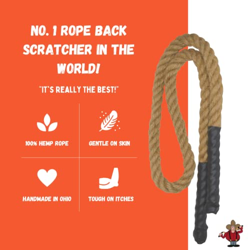 Arranhador de costas XXL Hillbilly Backscratcher - arranhador traseiro com corda de cânhamo premium,