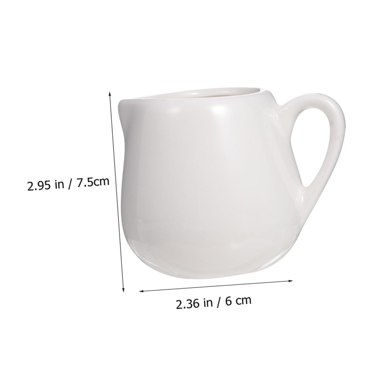 Unomor 6pcs Sauce Spoon Espresso Mini Creamer Syrup Coffee Serving Pitcher Lid Milk Pour Pot Coffee Creamer Holder Latte Art Tool Sauce Cup Dispenser Mini Jam Jars Carafe White Ceramics