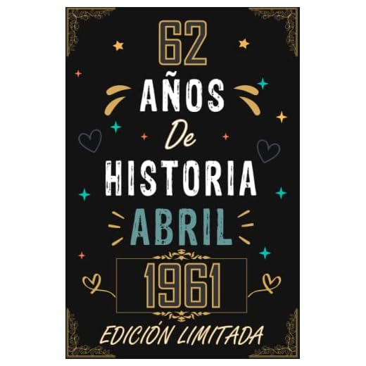 CUADERNO, 62 AÑOS DE HISTORIA ABRIL 1961 EDICIÓN LIMITADA: Regalo de 62 cumpleaños para mujeres y hombres, ideas de 62 cumpleaños... un cumpleaños... ... regalo de 62 cumpleaños para él/ella.
