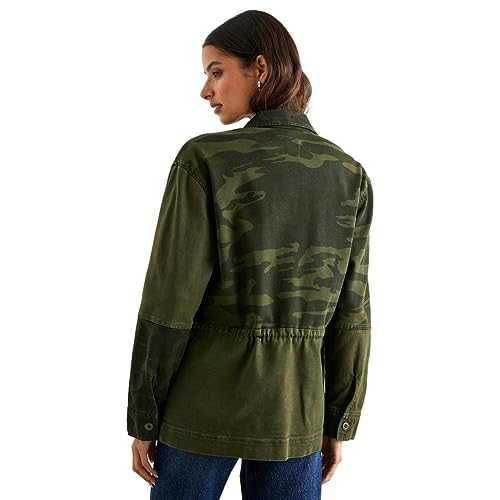 Rails Womens Evan Camouflage Collar Denim Jacket Green S2