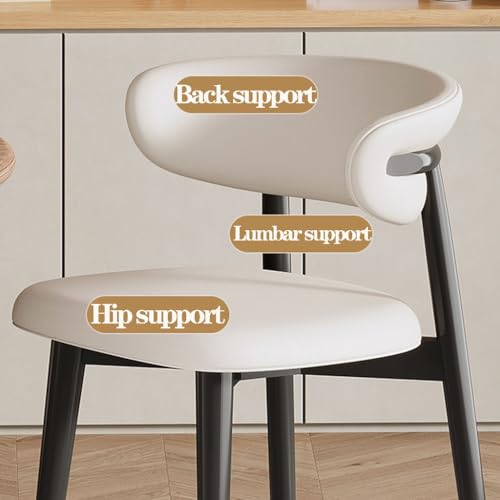 Chaises de salle à manger en bois – Chaise d'appoint moderne du milieu du siècle en imitation PU avec pieds en bois massif pour cuisine, salle à manger et salon