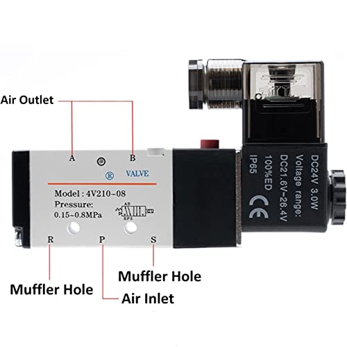 Électrovanne 220V 4V210-08 commande directionnelle distributeur pneumatique 12mm