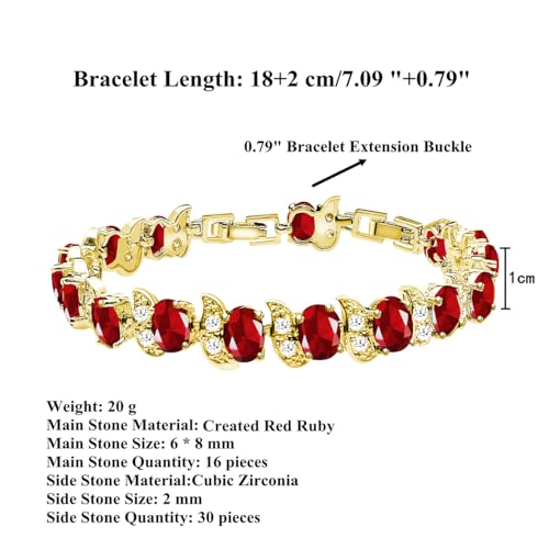 Image of LMXXVJ Fashion Tennis Bracelet Created Emerald White Gold Plated Charm Bracelet Gifts Jewelry for Women