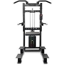 Commercial Dip & Chin Assist Machine with 220LBS Counterweight, Pull Up Assist Station Upper Body Workout Equipment with Adjustable Handles, Multi-Grip Chin Up Bar for Home Gym or Rehabilitation