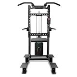 Commercial Dip & Chin Assist Machine with 220LBS Counterweight, Pull Up Assist Station Upper Body Workout Equipment with Adjustable Handles, Multi-Grip Chin Up Bar for Home Gym or Rehabilitation