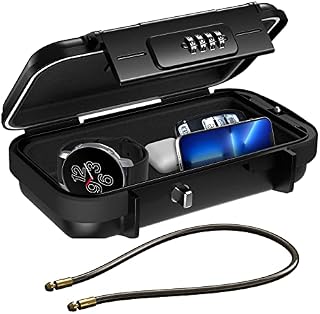 ORIA Portable Safe Box with Code, Outdoor Secure Key Storage [with Removable Wire Rope], Key Safe with Combination, Weatherproof Key Storage Padlock Box for Home, Cars, Travel, Office, Sports, etc.