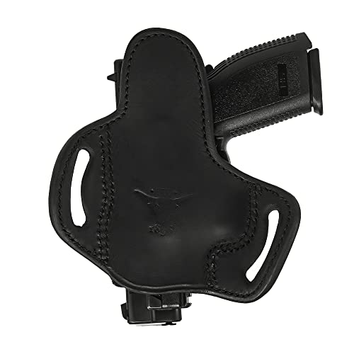 1836 Bh2 Fort Extra Protection Quick Draw Belt Holster, Fits Glock 43, Right Hand, Black Leather Finish #TOP2