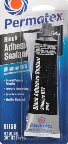 Belgrade Parts & Service, Inc. Heavy Duty Automotive Black Silicone Adhesive Sealant, 3 oz.