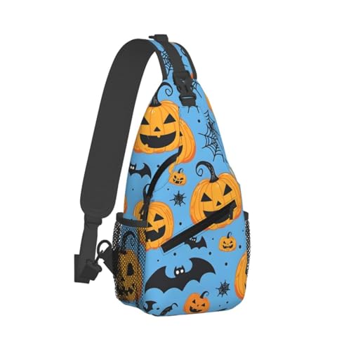 Mochila tipo sling con estampado Halloween para mujer y hombre miniatura 2