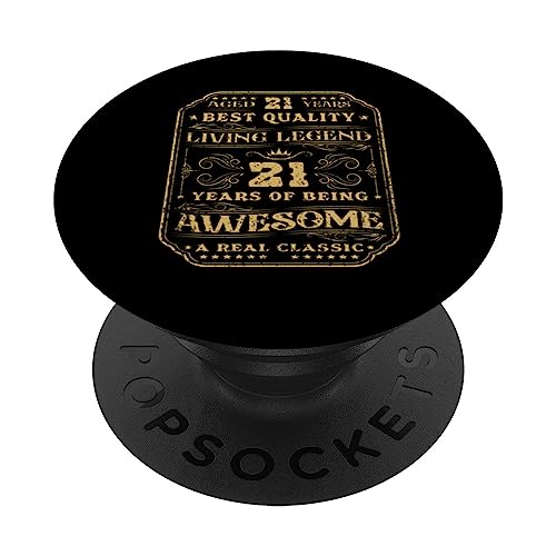 21 años siendo increíble 21 cumpleaños hombre PopSockets PopGrip Intercambiable