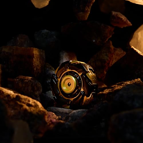 Image of Metal Fidget Spinner for Adults - Spin-Activated Transformation (Open Armor) Spinner, Cool Fidget Toy for Stress Relief, Viral on TikTok & YouTube (Gold & Black)