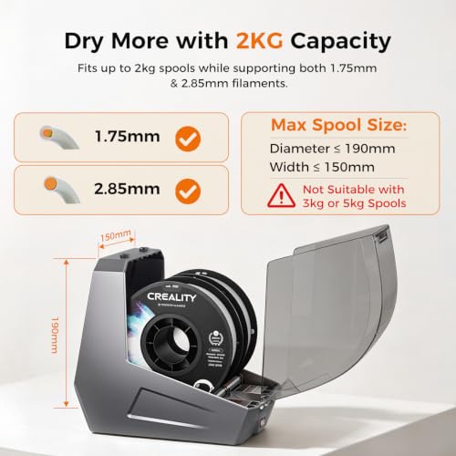 Image of Creality 2026 New Space Pi V2 Plus Filament Dryer, 2 Rolls 3D Printer Filament Dryer Box Upgraded PTC Heating, Temp Sensor, 75C Faster Drying for 1.75 /2.85mm PLA PETG ABS TPU PP PC