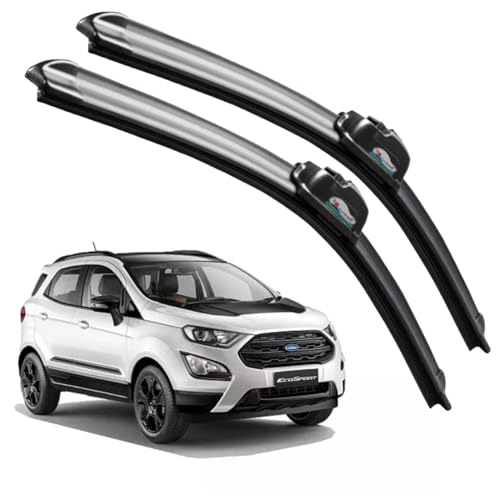 Image of Frameless Rubber Car Wiper Blades Set of 2 Compatible with (EcoSport (Model : 2014-2019) (D-22,P-16))