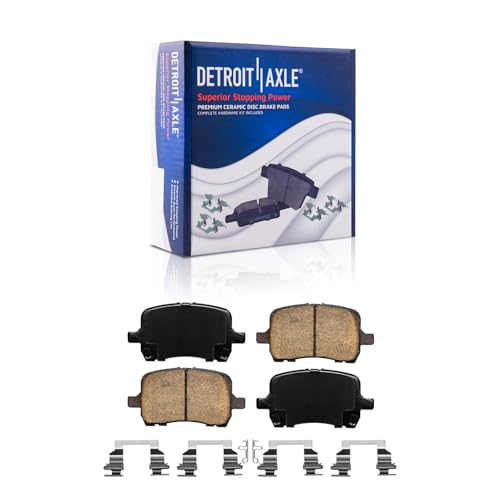 Image of Detroit Axle - Brake Kit for Chevrolet Malibu Pontiac G6 Saturn Aura, Drilled & Slotted Brake Rotors Brakes Pads Rear Brake Calipers Replacement: 11.65 inch Front and 10.63 inch Rear Rotor