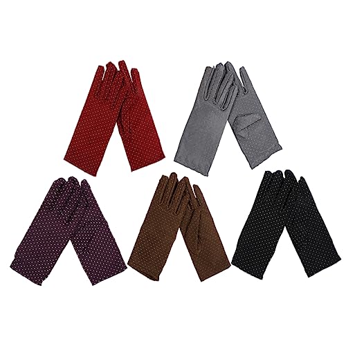 BESPORTBLE Fashionable Sunscreen Gloves 5 Pack for Women Etiquette Gloves Protective Barrier for Fishing Boating Gardening Random