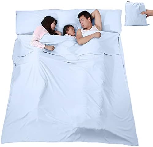 V VILISUN Sleeping Bag Liner, Lightweight Portable, Soft Travel and Camping Sheet, with Compact and Carry Bag, for Travel, Hotel
