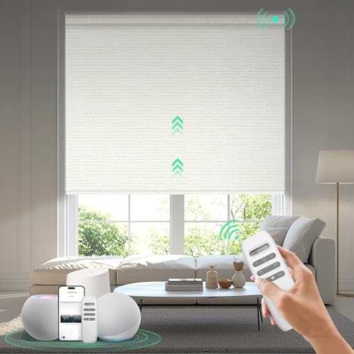 HeyBlinds Motorized Blinds with Remote, 100% Blackout Smart Blinds, Motorized