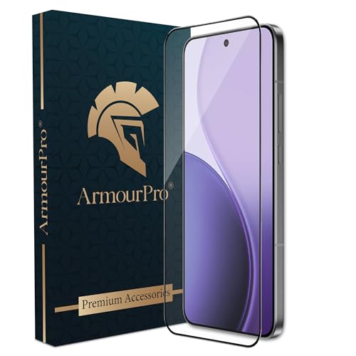 Image of ArmourPro Military Grade Gorilla Tempered Glass Screen Protector Compatible For Oppo Reno 14 Pro (6.83 Inch) With Easy Installation Kit| Edge-To-Edge Protector Coverage |Black