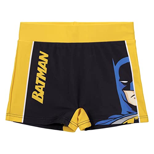 Bañador Bóxer de Batman para Niño - Negro y Amarillo - Talla 10 Años - Tejido de Secado Rápido - Bañador con Cintura Elástica - Estampado de Batman - Producto Original Diseñado en España