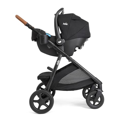 Image of Joie Baby, Ginger and Rue Travel System - 4-in-1 Travel System with Lightweight Baby Car Seat and an Included Anti-Rebound Base for Easy Install and Height-Adjustable Stroller (Shale Dark)
