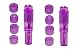 Pocket Rocket Mini Beauty Facial Massager Full Body Relax Toy 4 Heads (2PK PurPle Rocket)