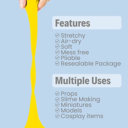 Image of BOHS Yellow Modeling Foam Clay - 1.1 Lbs, Squishy,Soft, Air Dry -for Flower Mirror,Cosplay,Fake Bake, Slime Supplies-500g (Pack of 3)