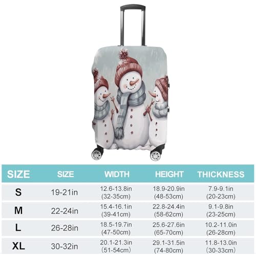 Winter Snowman Luggage Cover Travel Suitcase Covers for Luggage Elastic Carry on Luggage Covers for Suitcase Tsa Approved Washable Luggage Sleeve Protector Fits 18-32 Inch M2