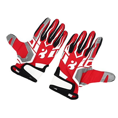 Football Batting Gloves Equipment, Widely Used AntiSlip Cycling Football Gloves (Red L)