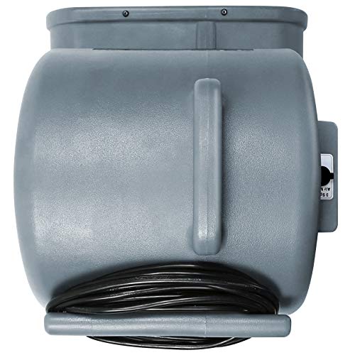 Dryser Air Mover Carpet Dryer 3 Speed 1/3 Hp Industrial Floor Fan With 2 Gfci Outlets - Gray Stackable Carpet Drying Fan Blower #TOP4