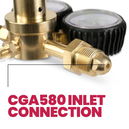 SPARC Premium Nitrogen Regulator For HVAC, Purge & More - 0-600PSI CGA 580 Inlet Inert Welding Gas Regulator - 1/4" SAE Flare Output LIFETIME USA Warranty - Thumbnail 4