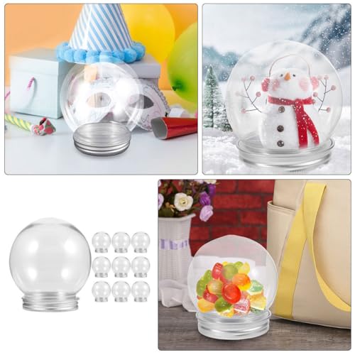 Bolas de nieve de plástico para decoración de Navidad y regalos personalizados DIY 3