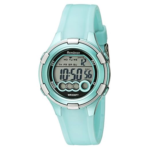 Armitron Sport Women's 45/7053LTG Digital Light Green Resin Strap Watch