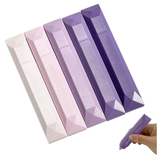 SINJAETRQ 5 Pcs Double Sided Tape Pens 2026 New Purple Glue Tape Roller for Scrapbooking Glue Roller Tape for Crafts Journaling Supplies Double Sided Tape Roller Correction Pen Style Glue Pen