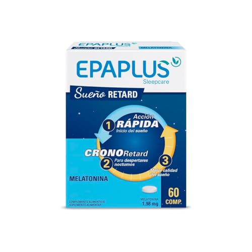 EPAPLUS Sleepcare | Melatonina Retard Sin Triptófano | Liberación Prolongada 8 Horas | 1,98 mg por Comprimido con Magnesio y Vitaminas B3 y B6 | Apoyo al Descanso Nocturno | 60 Comprimidos