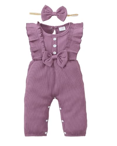 Image of Mioglrie Newborn Baby Girl Clothes One Piece Jumpsuits Clothes Short Sleeve Rompers Summer Clothes for Baby