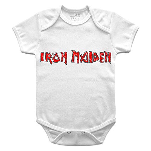 Body Bebê Iron Maiden Handmade, Let’s Rock Baby, Branco, M
