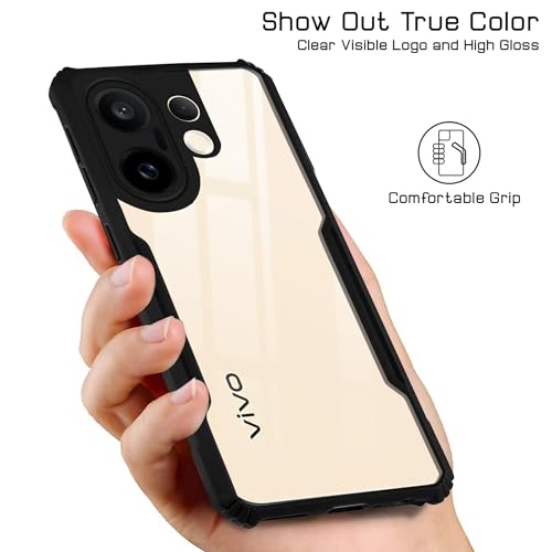 Image of Jkobi Back Cover Case for Vivo X200 FE (Shockproof with Polycarbonate Clear Panel | Professional Black)