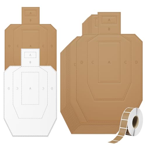 Cardboard Targets for Shooting, 30x18in Classic Silhouette Target with 1000 Pcs Square Target Pasters, Tactical Training