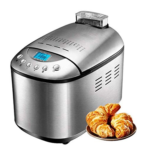 VIVICL Máquina para Hacer Pan Automáticas Domésticas de Acero Inoxidable Sartén de Cerámica con Dispensador de Frutos Secos, 15 Funciones Preestablecidas, 3 Colores de Corteza