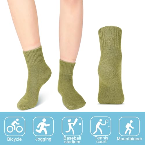 Image of Eurzom 10 Pairs Socks Womens Crew Elastic Ankle Length Cotton Socks Aesthetic Cute Lightweight Low Cut Gifts for Women