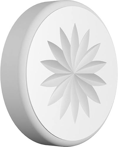 Ekena Millwork ROSP050X050X100GRY11 Roseta estándar con borde redondeado, 5 pulgadas de ancho x 5 pulgadas de alto x 1 pulgadas de alto, PVC