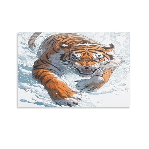 Cuadros de tigre para salones oscuros que necesitan decoracion moderna en lienzo