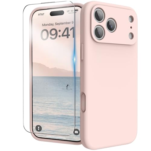 Étui en silicone liquide antichoc de 17,5 cm idéal pour protéger votre Phone Pro Max 2025 au bureau