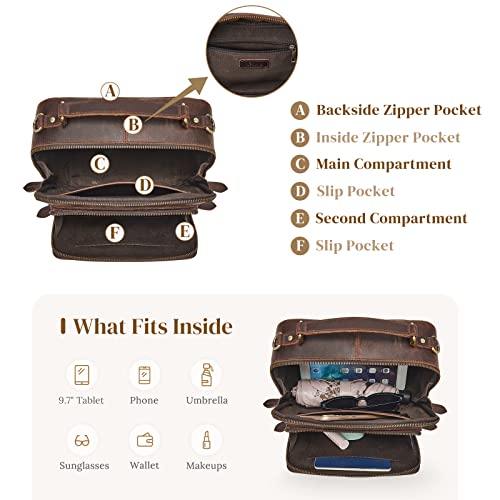 S-ZONE Genuine Leather Crossbody Purses for Women Vintage Top Handle Handbags Shoulder Bag4