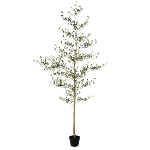 Verinatural Artificial Black Olive Tree 7ft - Shady Lady UV Resistant Faux Olive Trees Indoor...