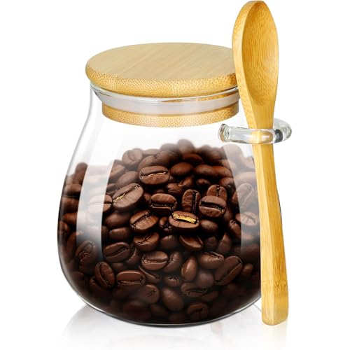 KAWAAN Tarros de cristal 600 ml, recipientes herméticos para alimentos, té, café, harina, cereales, frijoles