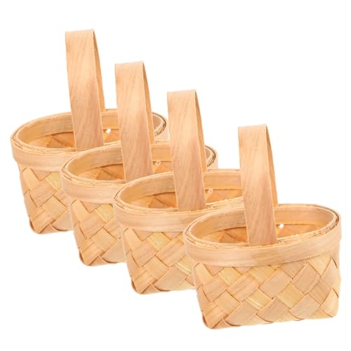 Yardwe 4pcs Handmade Baskets Flower Arrangement and Storage Containers Multi Functional Rustic Baskets for Home Decor and Organization