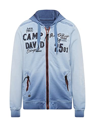 Camp David Herren Sweatjacke Land of Legends dunkelblau/weiß/hellblau M