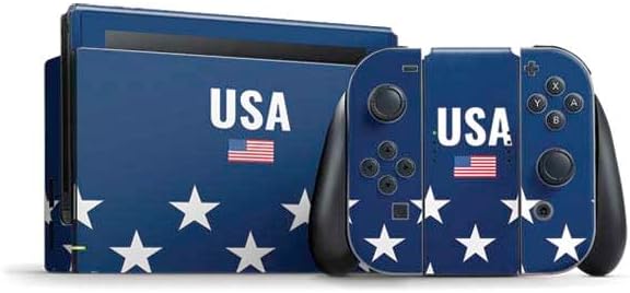 Skinit Decal Gaming Skin Compatible with Nintendo Switch Bundle - USA with American Flag Design